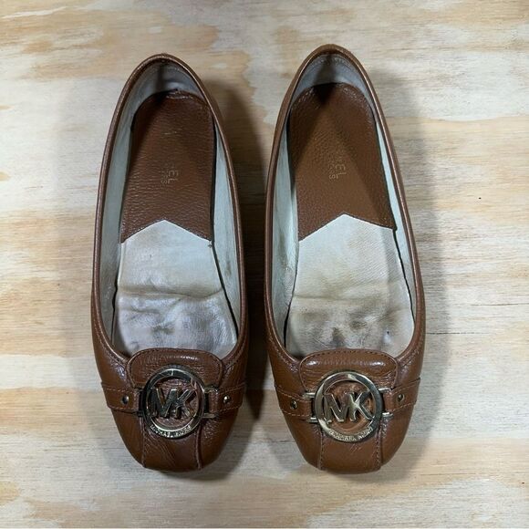 Michael Kors Brown Leather Ballet Flats Women’s Size 9 - Picture 1 of 8